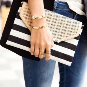 Stella & Dot City Slim Clutch in black / cream